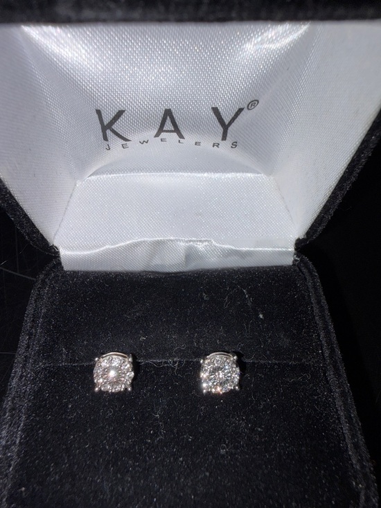 Kay Jewelers Jewelry - Kay Jewelers Silver-Tone Diamond Cluster Stud Earrings